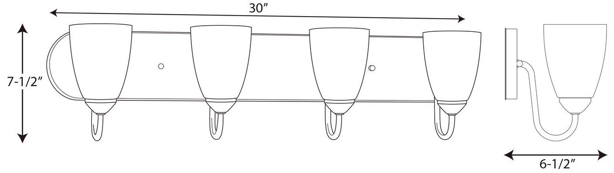 Image 5 Progress Lighting Gather Collection Brushed Nickel 4-Light Vanity Light more views