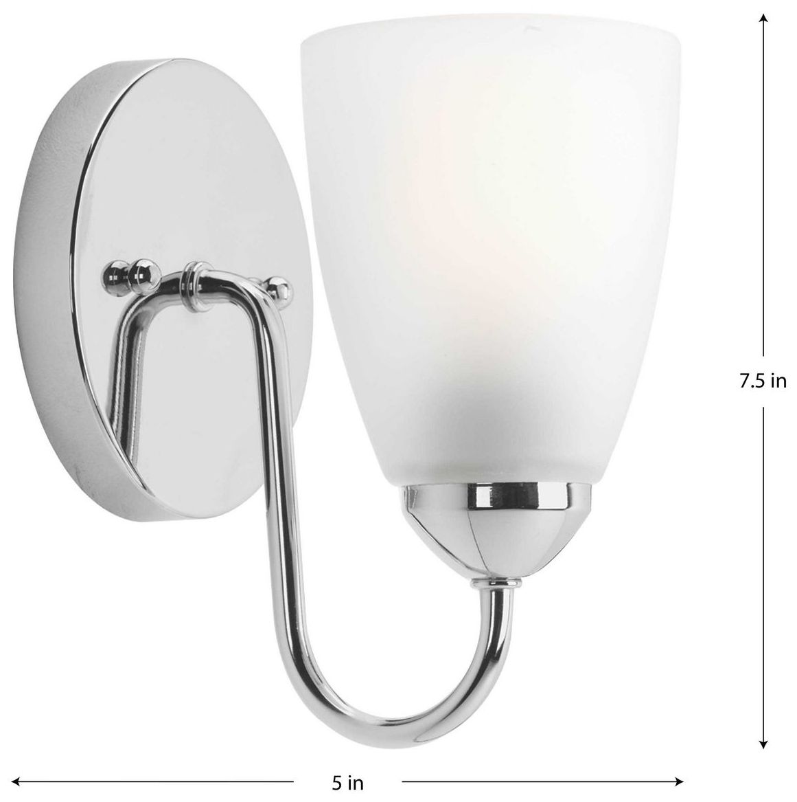 Image 4 Progress Lighting Gather Collection Polished Chrome 1-Light Vanity Light more views