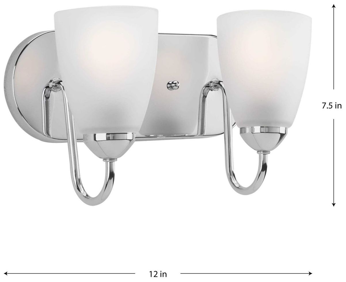 Image 4 Progress Lighting Gather Collection Polished Chrome 2-Light Vanity Light more views