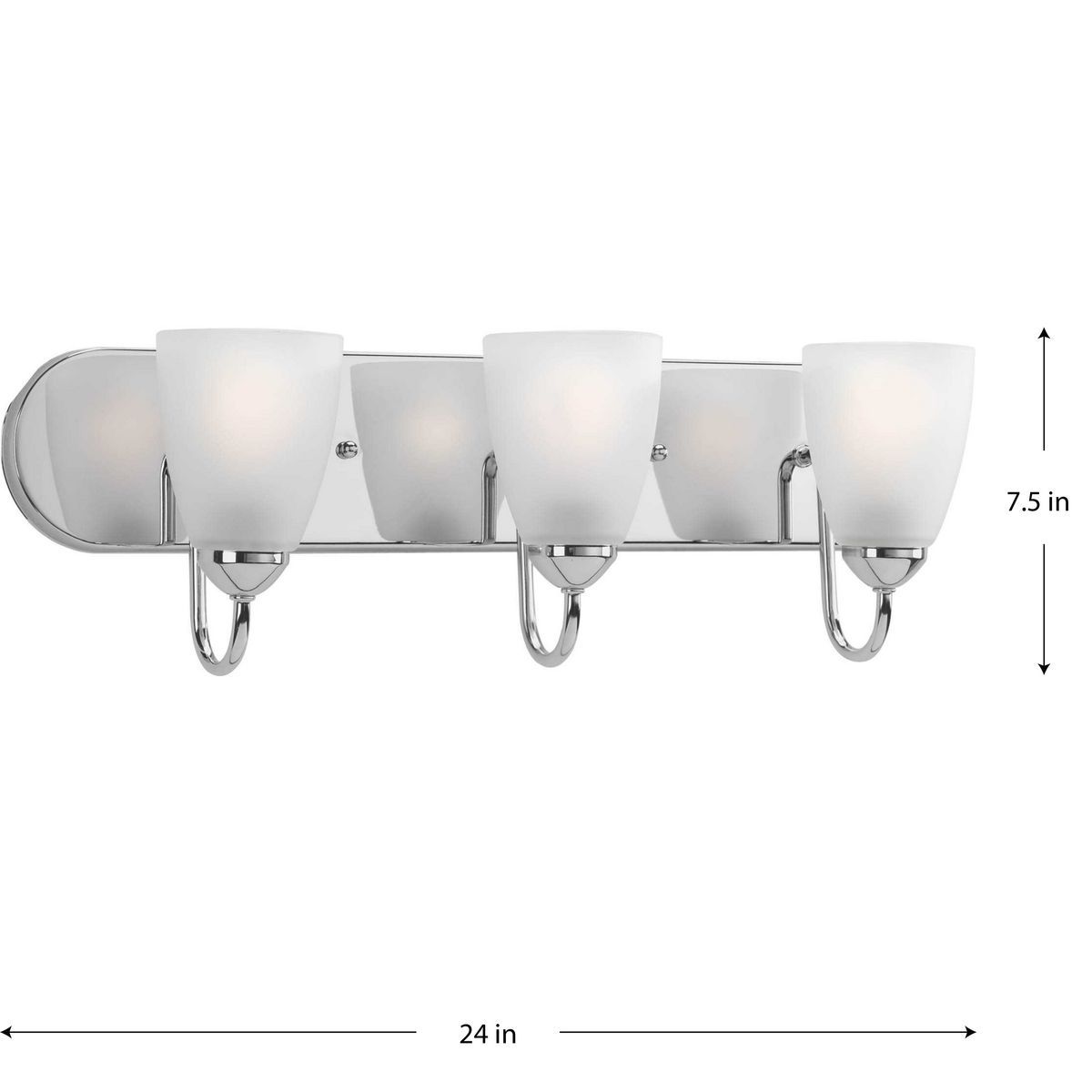 Image 5 Progress Lighting Gather Collection Polished Chrome 3-Light Vanity Light more views