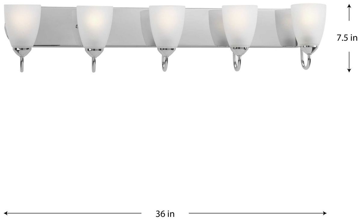 Image 6 Progress Lighting Gather Collection Polished Chrome 5-Light Vanity Light more views