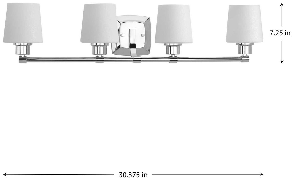 Image 4 Progress Lighting Glance 4-Light Etched Glass Vanity Light more views