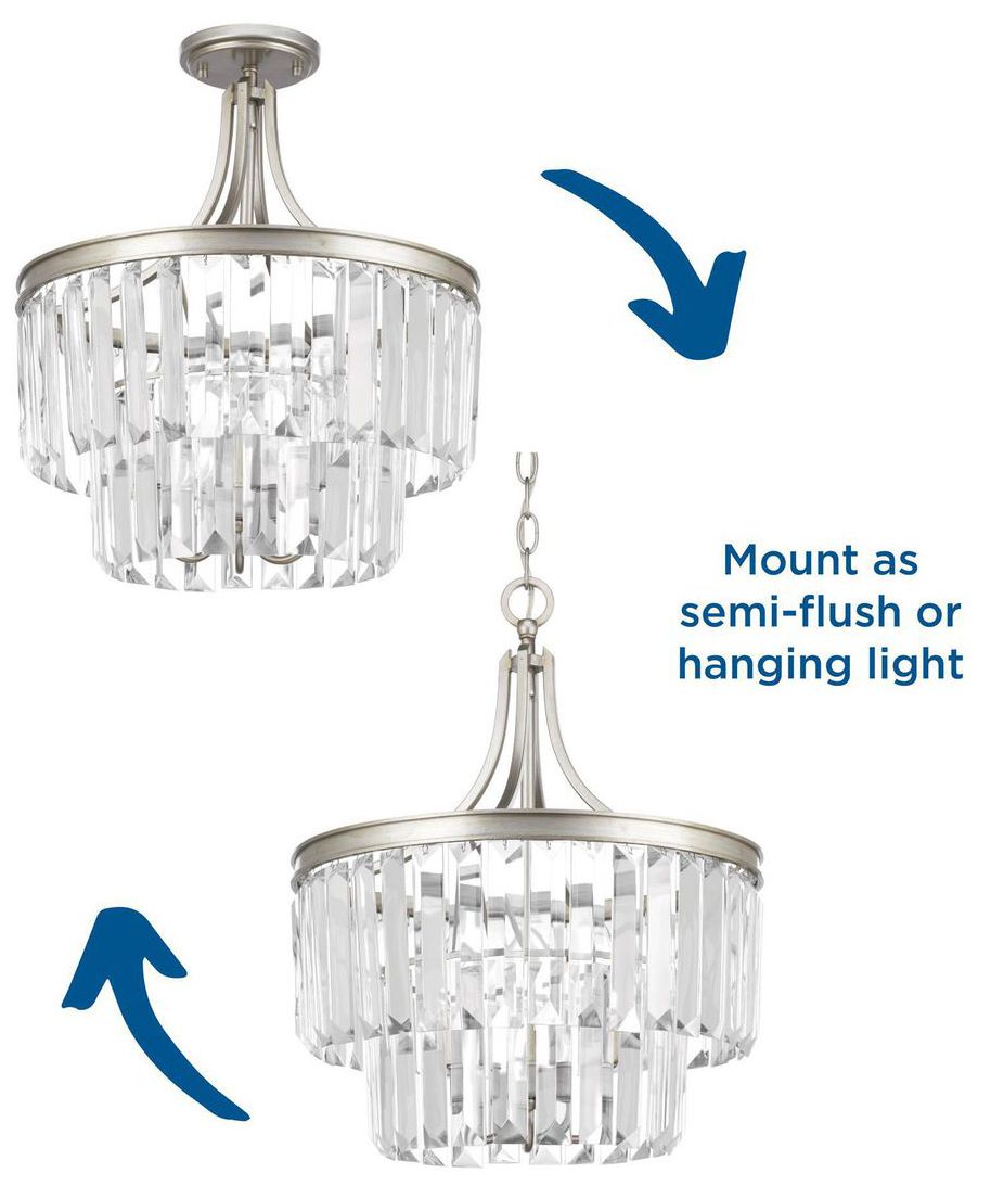 Image 3 Progress Lighting Glimmer Collection 3-Light 19" Semi-Flush Convertible more views