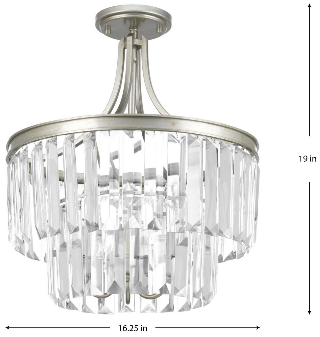 Image 4 Progress Lighting Glimmer Collection 3-Light 19" Semi-Flush Convertible more views