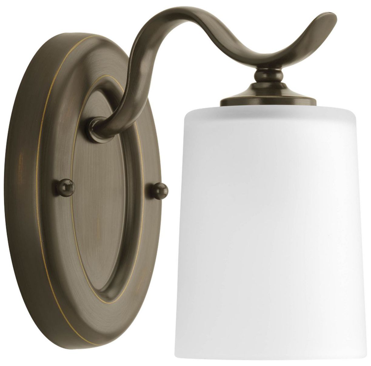 Progress Lighting Inspire 1-Light Antique Bronze Etched Glass Vanity Light