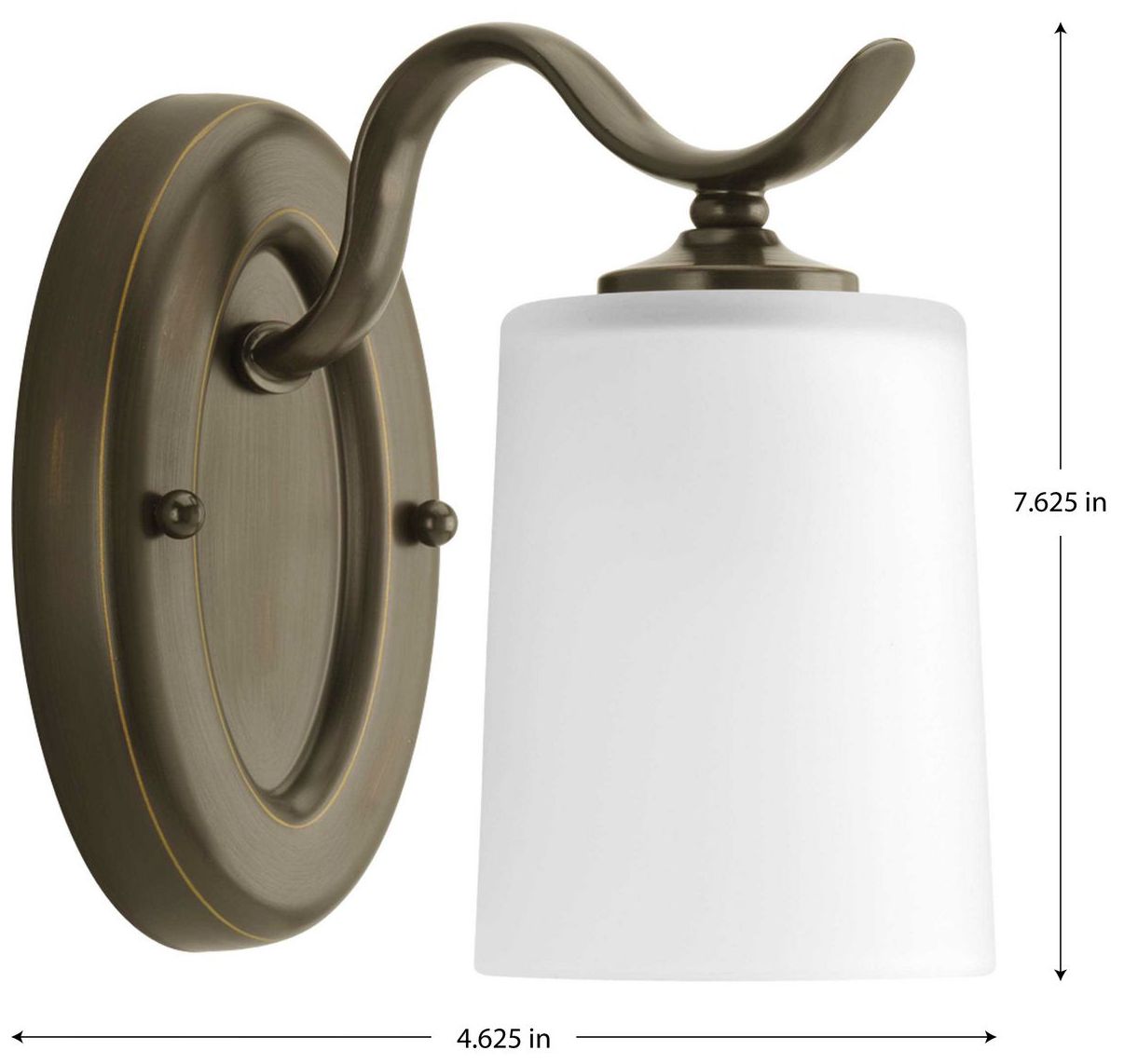 Image 2 Progress Lighting Inspire 1-Light Antique Bronze Etched Glass Vanity Light more views