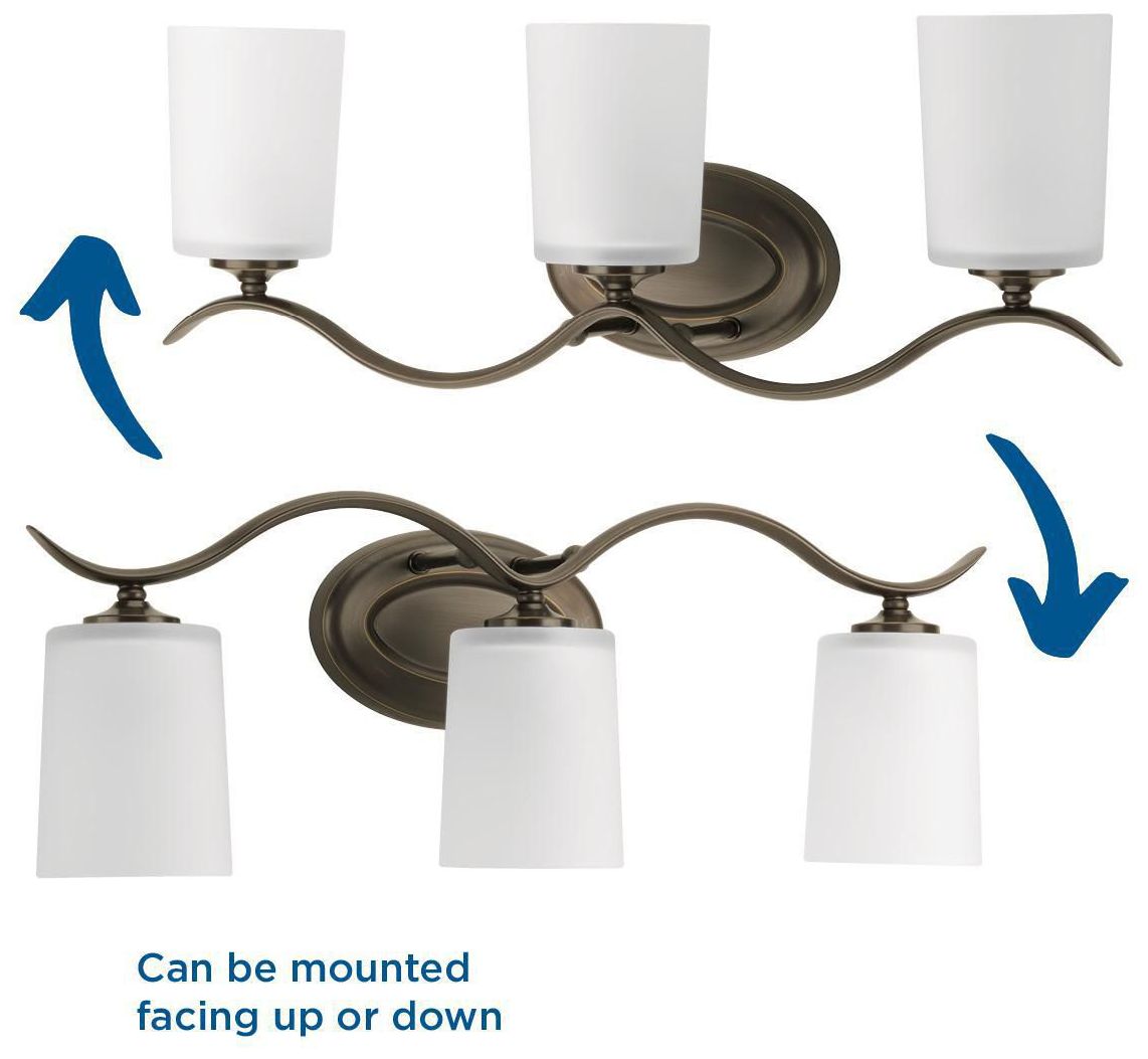 Thumbnail4 of Progress Lighting Inspire Antique Bronze 3-Light Etched Glass Vanity Light more views