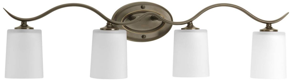 Progress Lighting Inspire Antique Bronze 4-Light Etched Glass Vanity Light