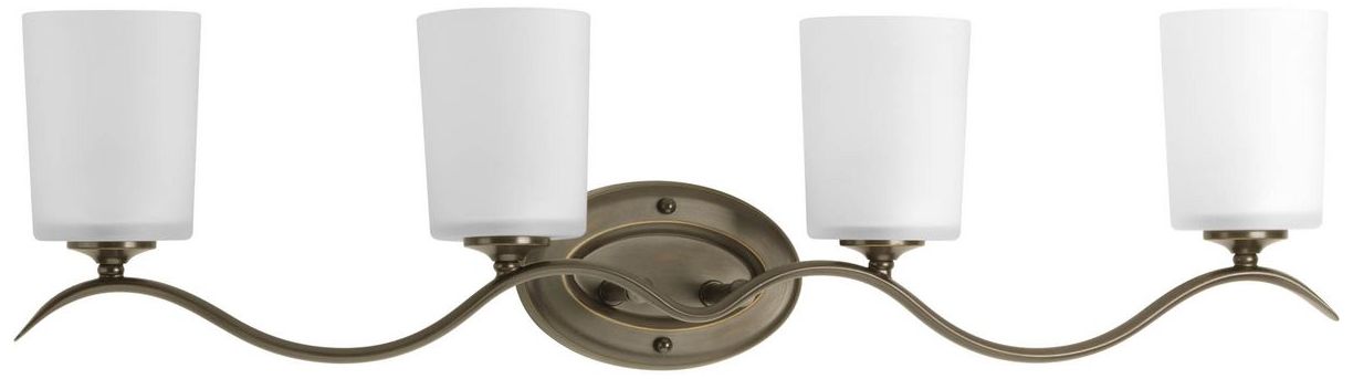 Image 3 Progress Lighting Inspire Antique Bronze 4-Light Etched Glass Vanity Light more views