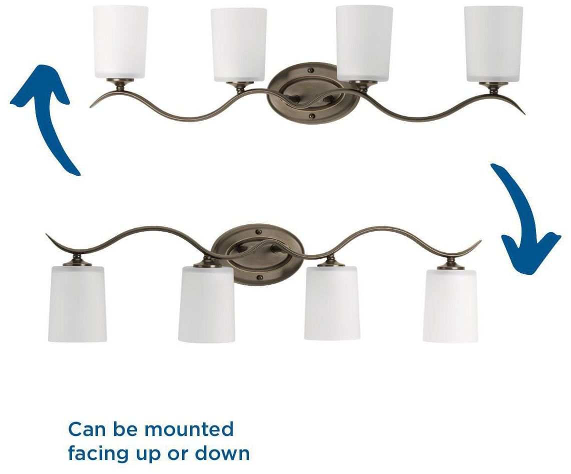 Image 4 Progress Lighting Inspire Antique Bronze 4-Light Etched Glass Vanity Light more views