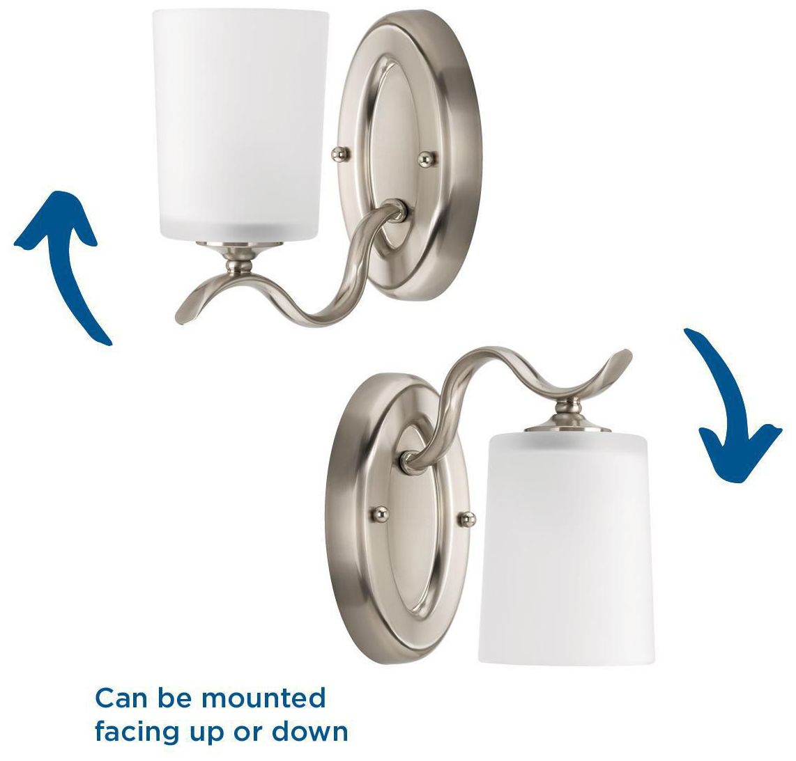 Image 4 Progress Lighting Inspire Brushed Nickel 1-Light Etched Glass Vanity Light more views