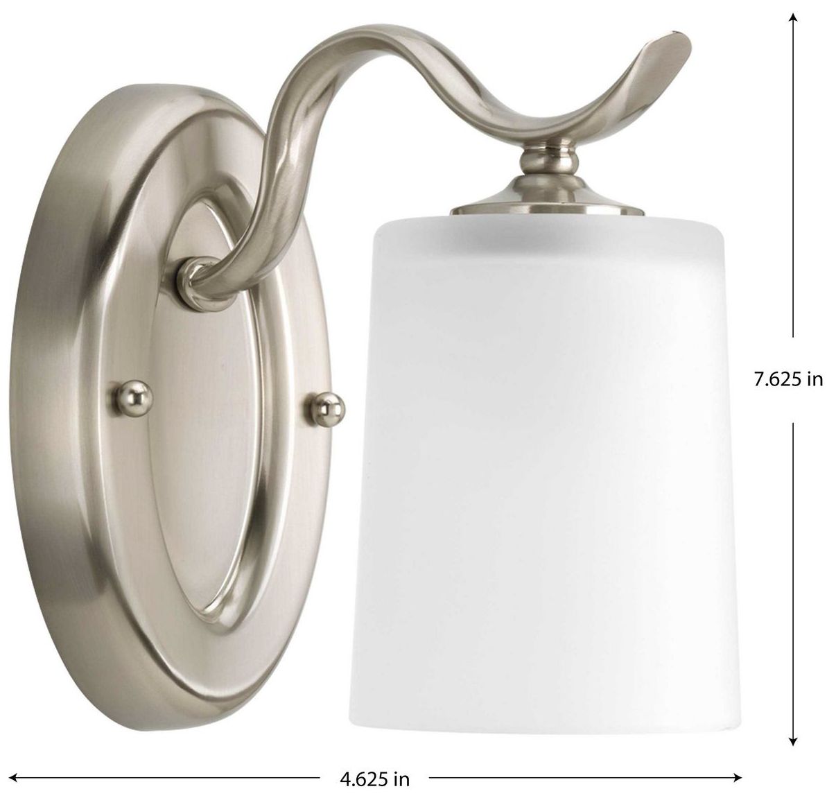 Image 5 Progress Lighting Inspire Brushed Nickel 1-Light Etched Glass Vanity Light more views