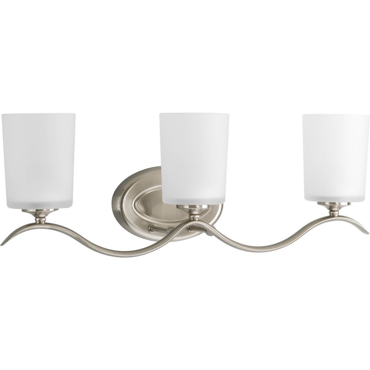 Image 3 Progress Lighting Inspire Brushed Nickel 3-Light Etched Glass Vanity Light more views