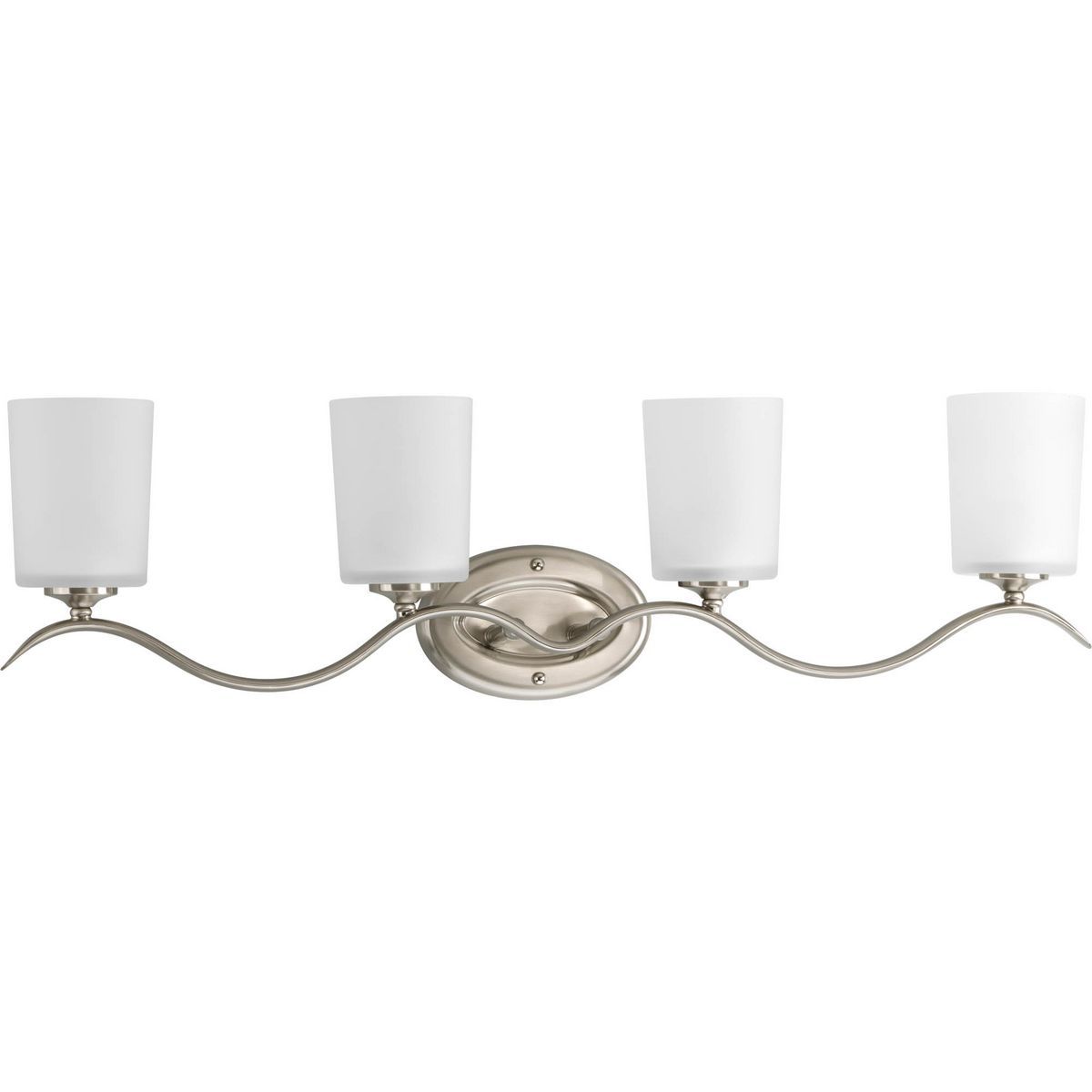 Image 3 Progress Lighting Inspire Brushed Nickel 4-Light Etched Glass Vanity Light more views