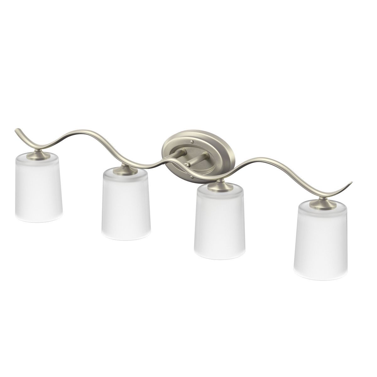 Image 4 Progress Lighting Inspire Brushed Nickel 4-Light Etched Glass Vanity Light more views