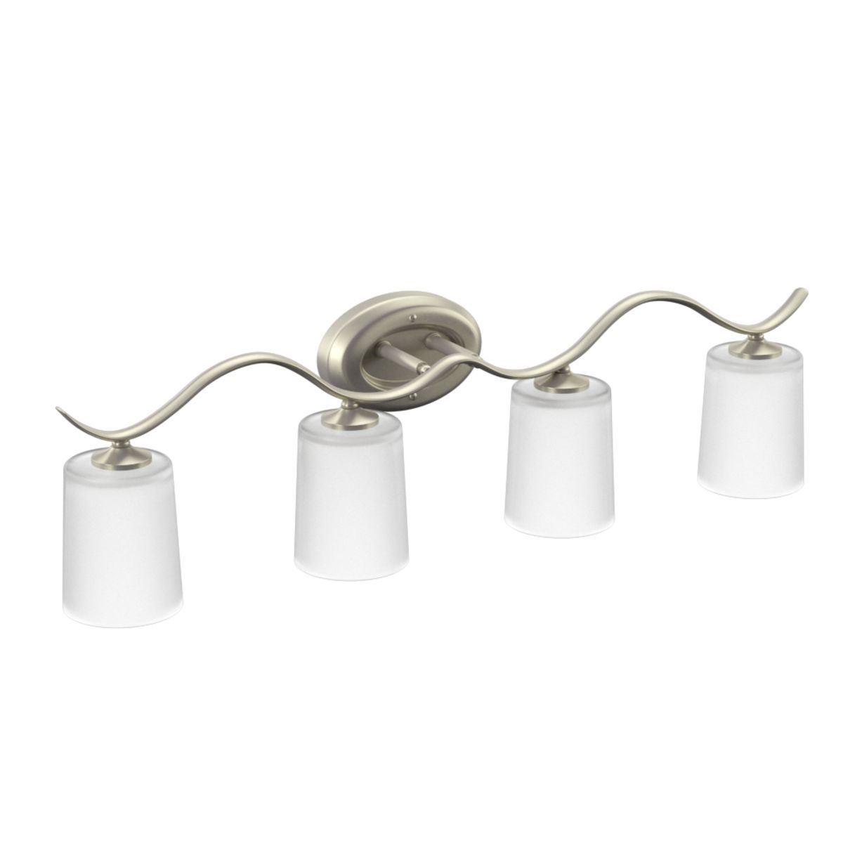 Image 5 Progress Lighting Inspire Brushed Nickel 4-Light Etched Glass Vanity Light more views