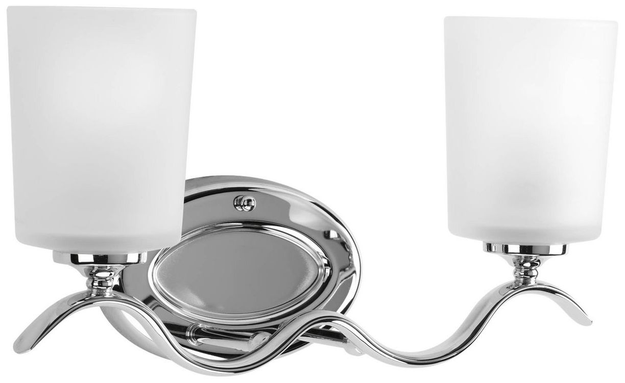 Image 2 Progress Lighting Inspire Polished Chrome 2-Light Etched Glass Vanity Light more views