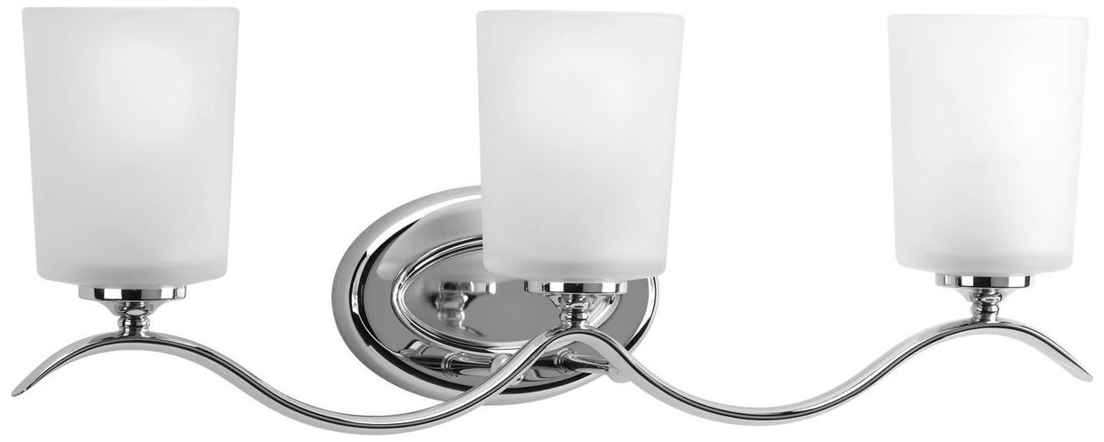 Progress Lighting Inspire Polished Chrome 3-Light Etched Glass Vanity Light