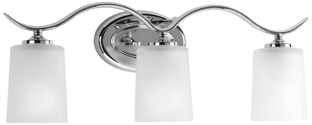 Image 3 Progress Lighting Inspire Polished Chrome 3-Light Etched Glass Vanity Light more views
