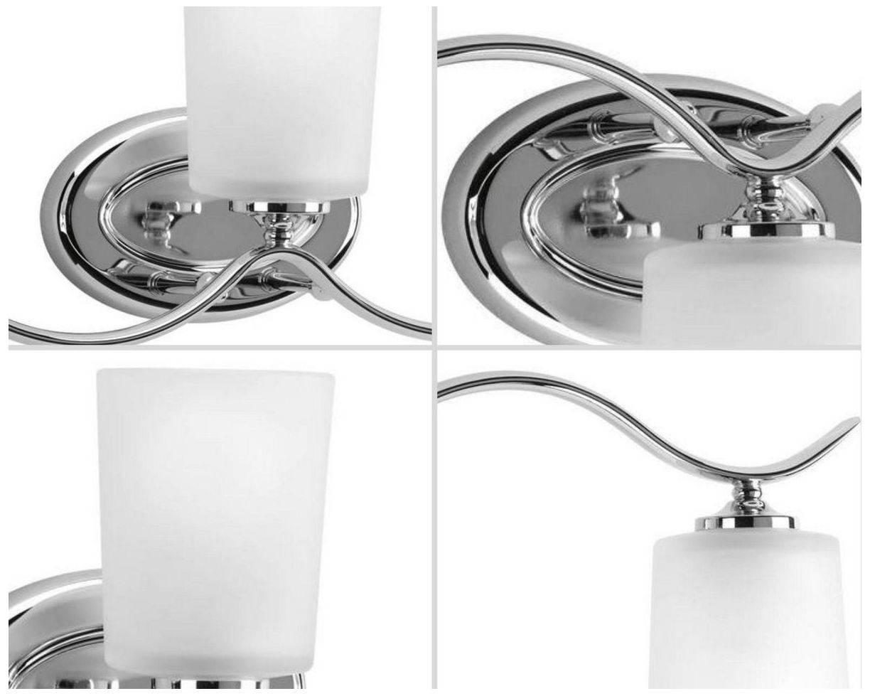 Image 4 Progress Lighting Inspire Polished Chrome 3-Light Etched Glass Vanity Light more views