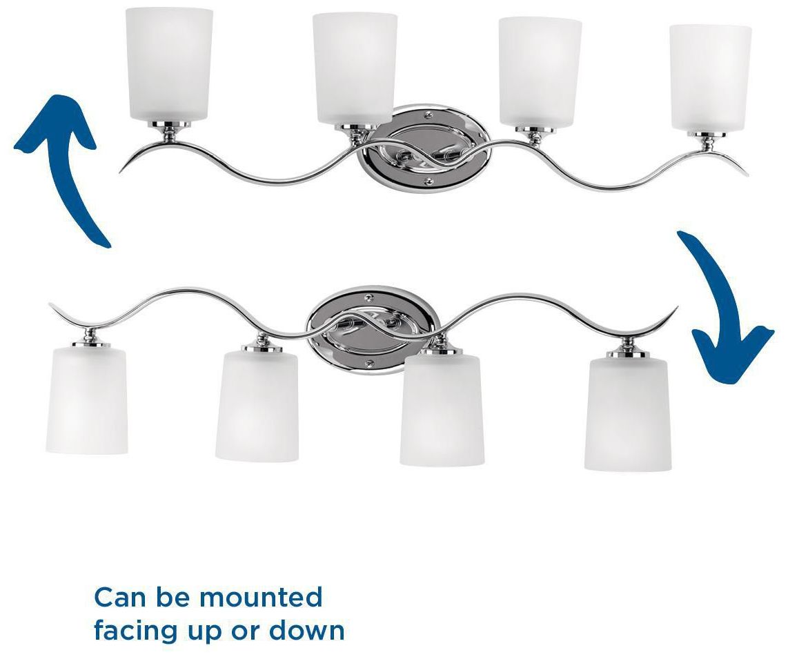 Image 4 Progress Lighting Inspire Polished Chrome 4-Light Etched Glass Vanity Light more views