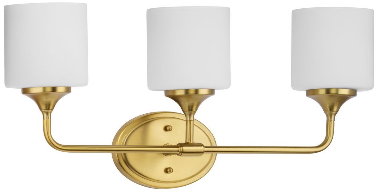 Progress Lighting Lynzie Collection Brushed Gold 3-Light Vanity Light