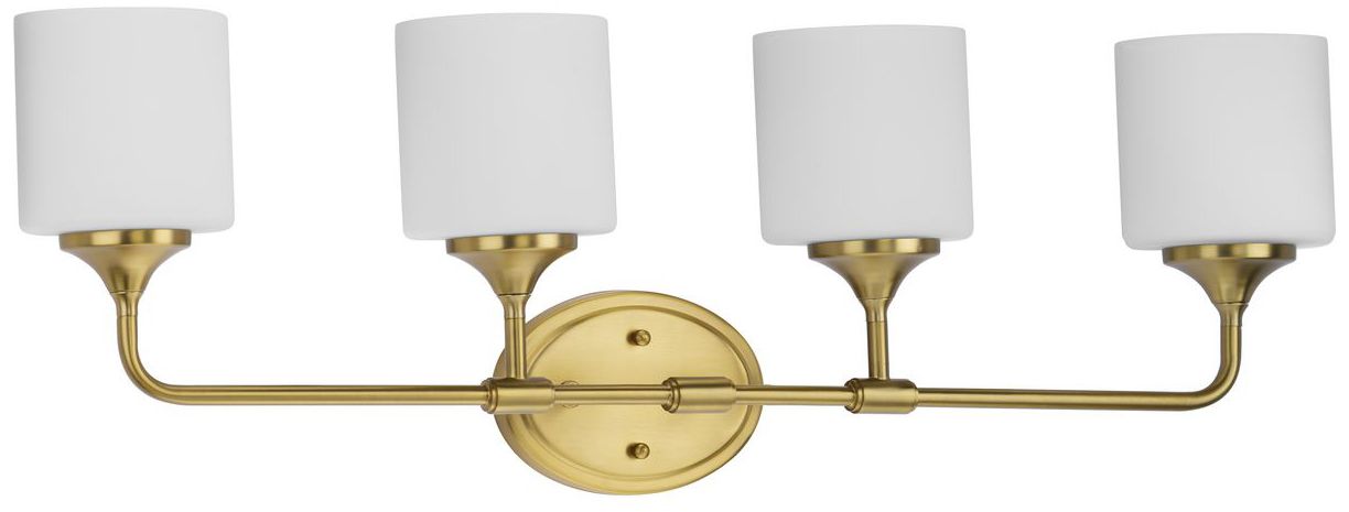 Progress Lighting Lynzie Collection Brushed Gold 4-Light Vanity Light