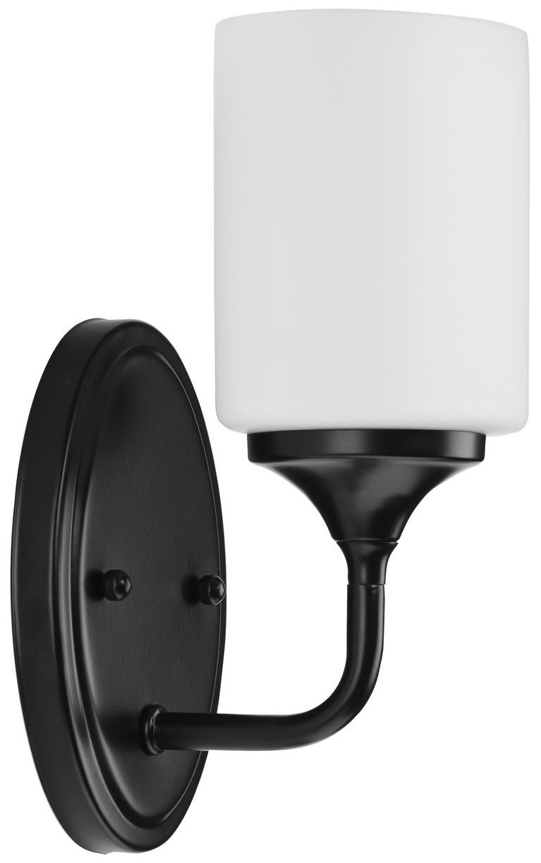 Image 7 Progress Lighting Lynzie Collection Matte Black 1-Light Vanity Light more views