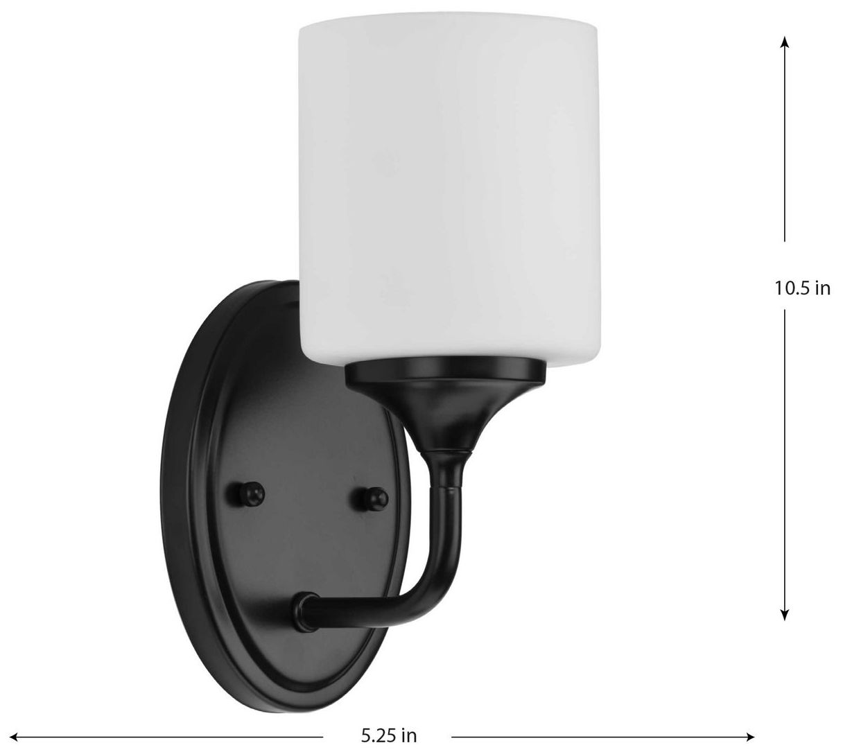 Progress Lighting Lynzie Collection Matte Black 1-Light Vanity Light