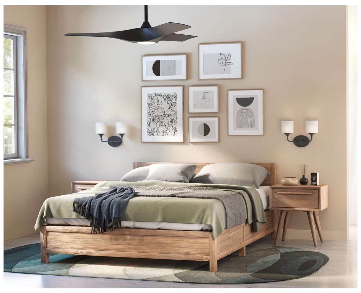 Image 2 Progress Lighting Lynzie Collection Matte Black 2-Light Vanity Light more views