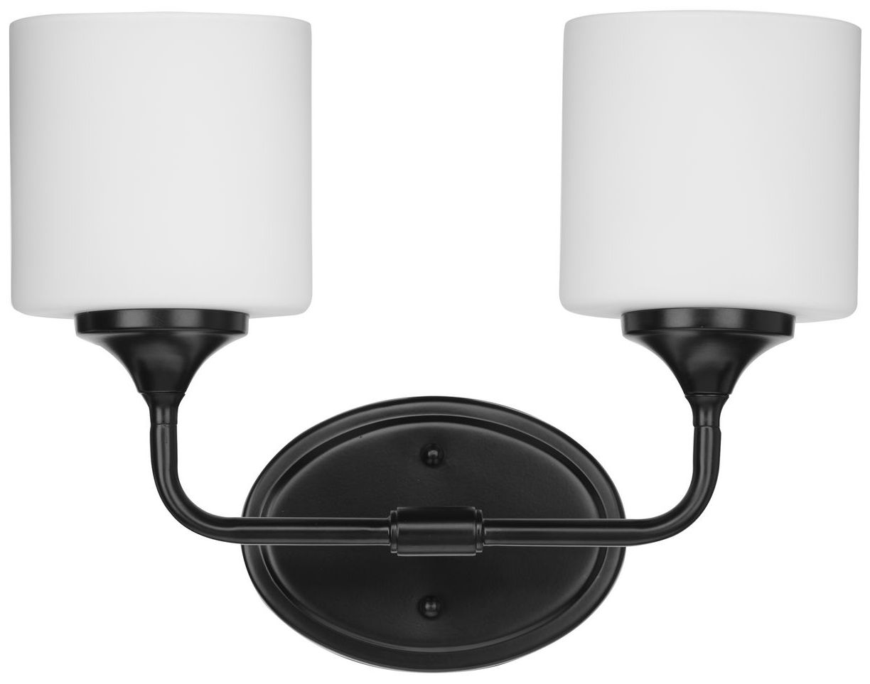 Image 6 Progress Lighting Lynzie Collection Matte Black 2-Light Vanity Light more views