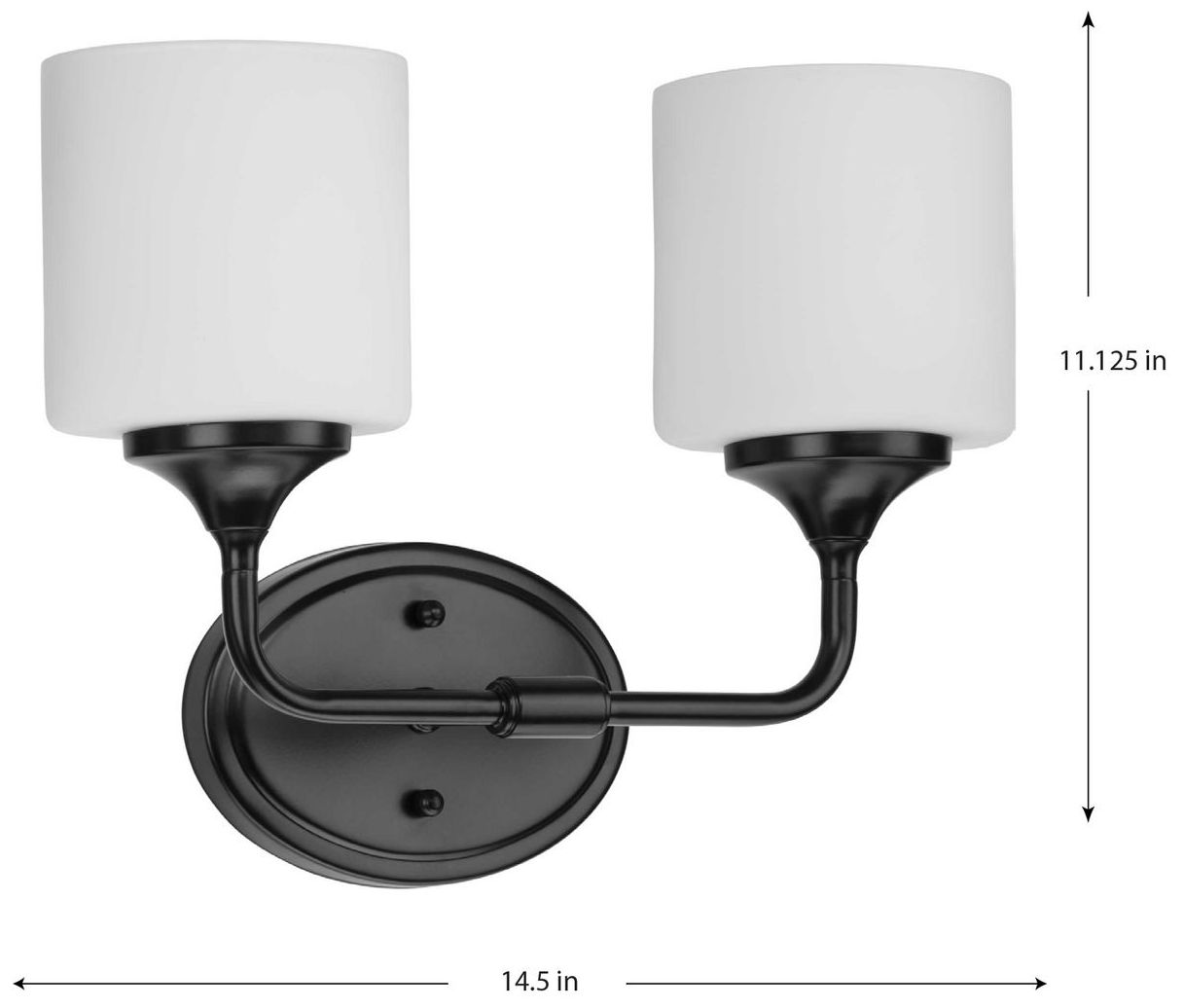 Progress Lighting Lynzie Collection Matte Black 2-Light Vanity Light