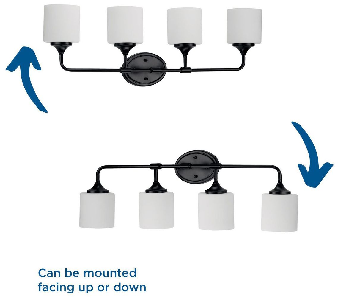 Image 6 Progress Lighting Lynzie Collection Matte Black 4-Light Vanity Light more views