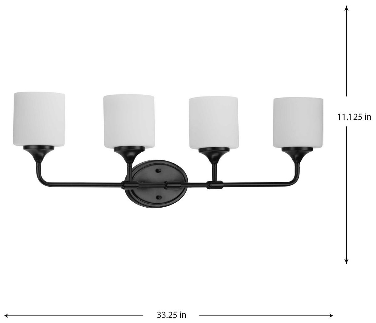 Image 7 Progress Lighting Lynzie Collection Matte Black 4-Light Vanity Light more views