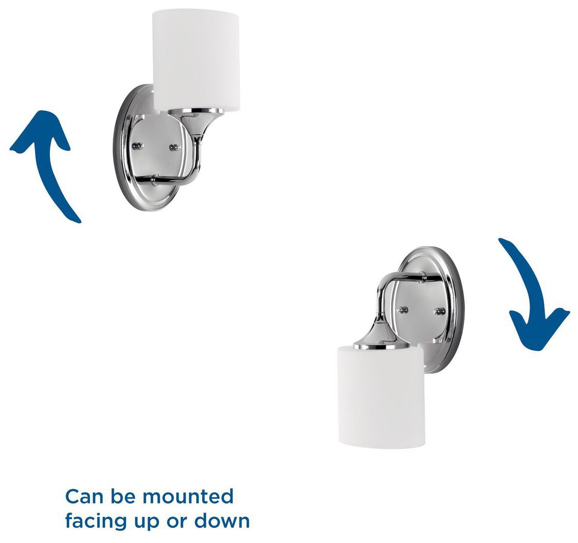 Image 5 Progress Lighting Lynzie Collection Polished Chrome 1-Light Vanity Light more views