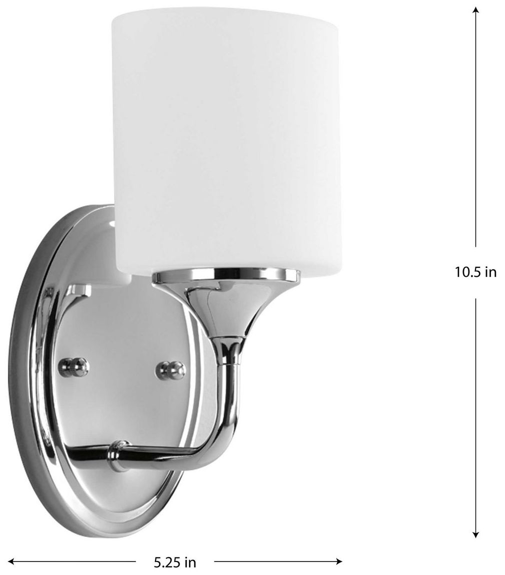 Image 6 Progress Lighting Lynzie Collection Polished Chrome 1-Light Vanity Light more views