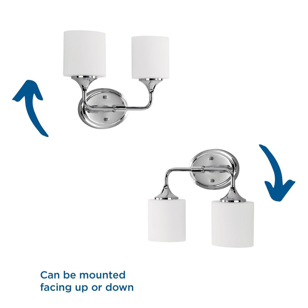 Image 4 Progress Lighting Lynzie Collection Polished Chrome 2-Light Vanity Light more views