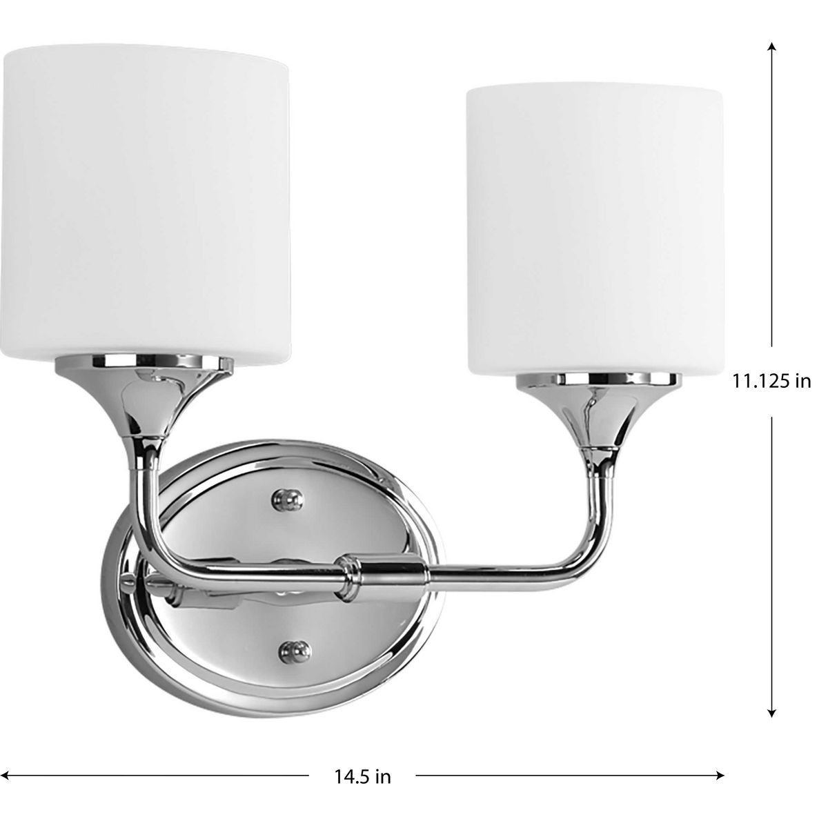 Image 5 Progress Lighting Lynzie Collection Polished Chrome 2-Light Vanity Light more views