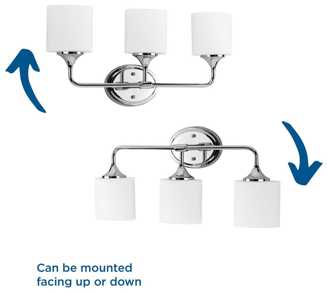 Image 5 Progress Lighting Lynzie Collection Polished Chrome 3-Light Vanity Light more views