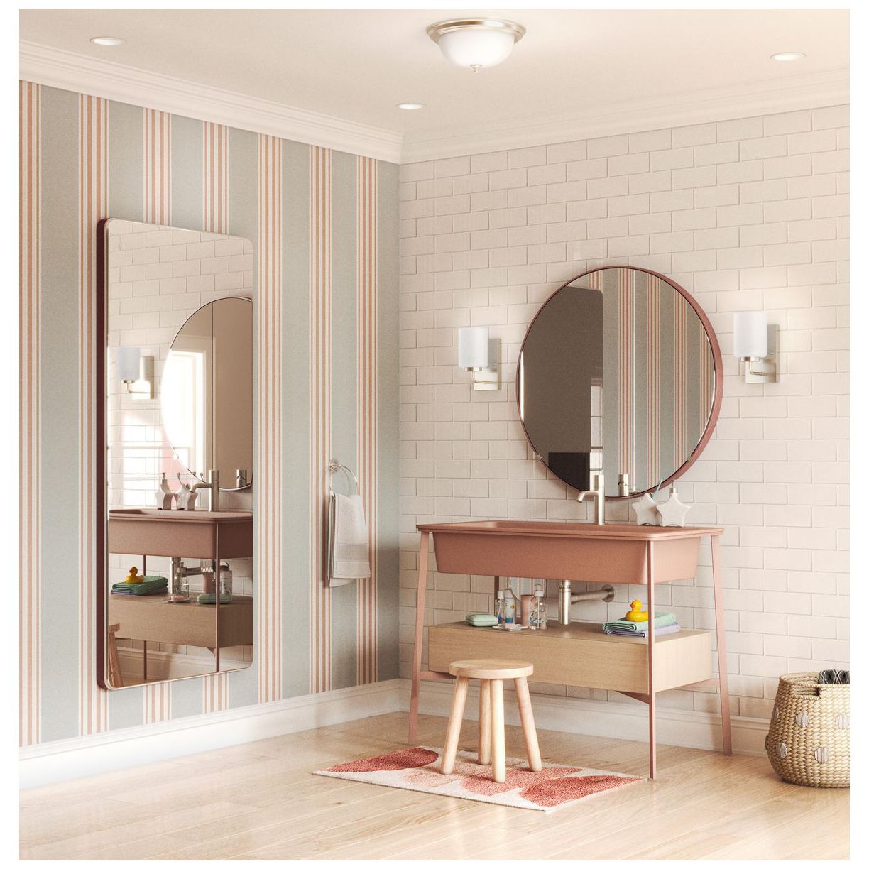 Image 3 Progress Lighting Merry 1-Light Etched Glass Transitional Vanity Light more views