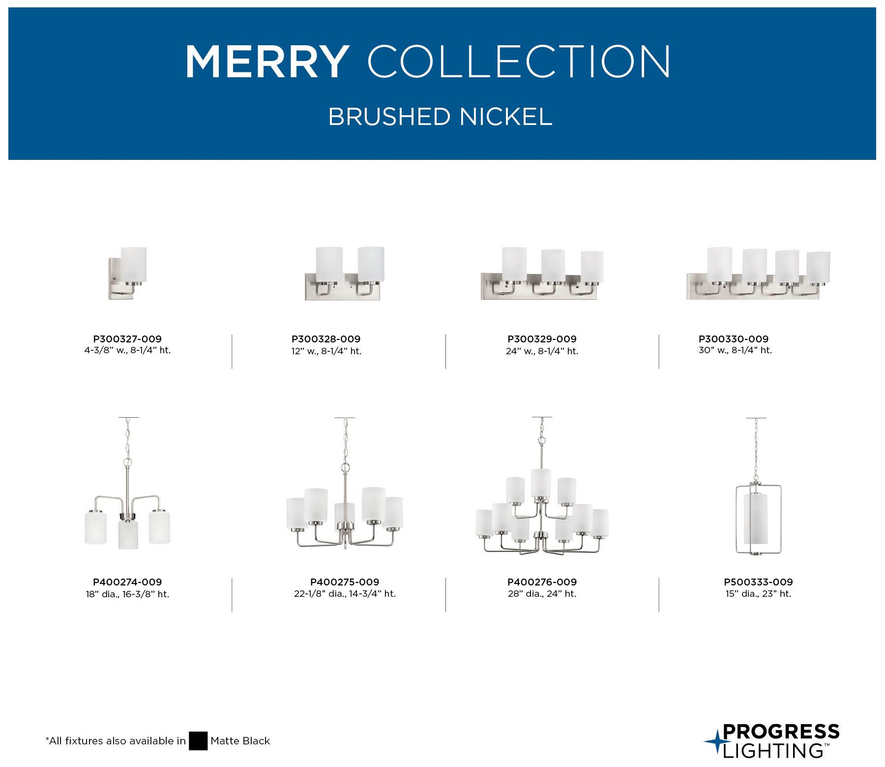 Image 7 Progress Lighting Merry 1-Light Etched Glass Transitional Vanity Light more views