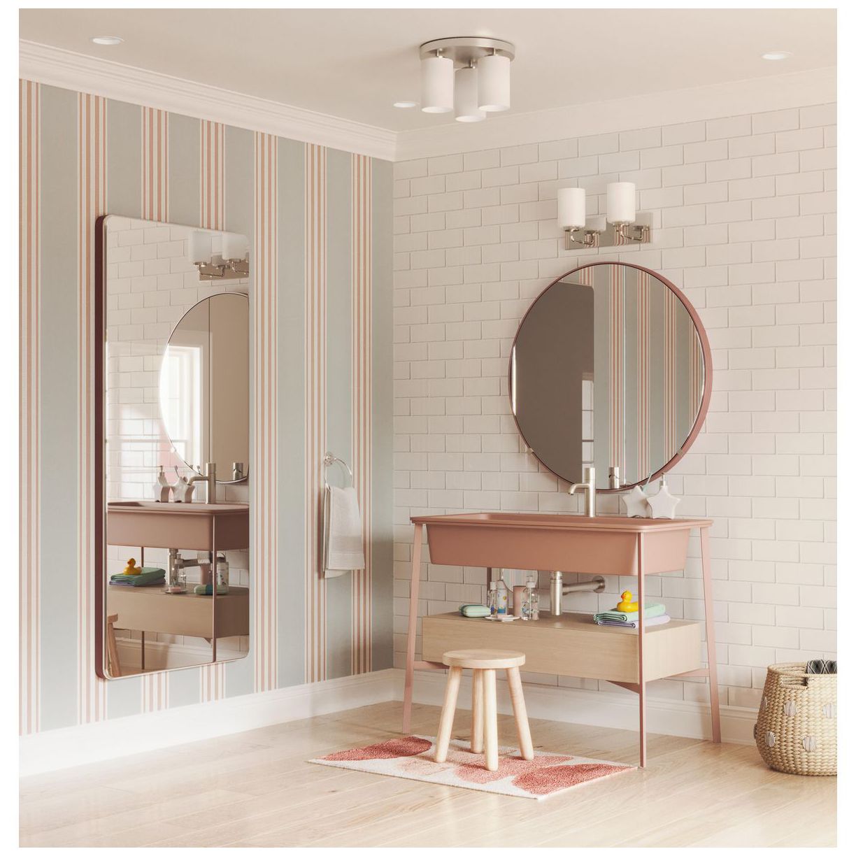 Image 2 Progress Lighting Merry 2-Light Etched Glass Transitional Vanity Light more views