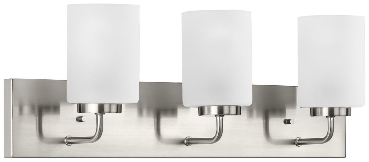 Progress Lighting Merry 3-Light Etched Glass Transitional Vanity Light