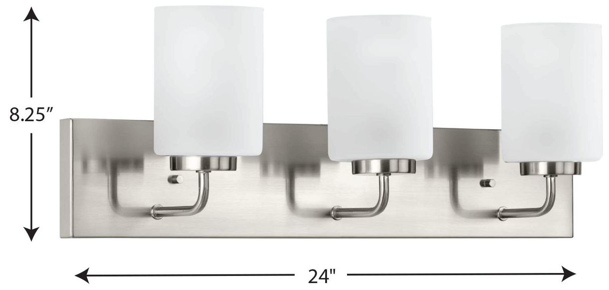 Image 4 Progress Lighting Merry 3-Light Etched Glass Transitional Vanity Light more views