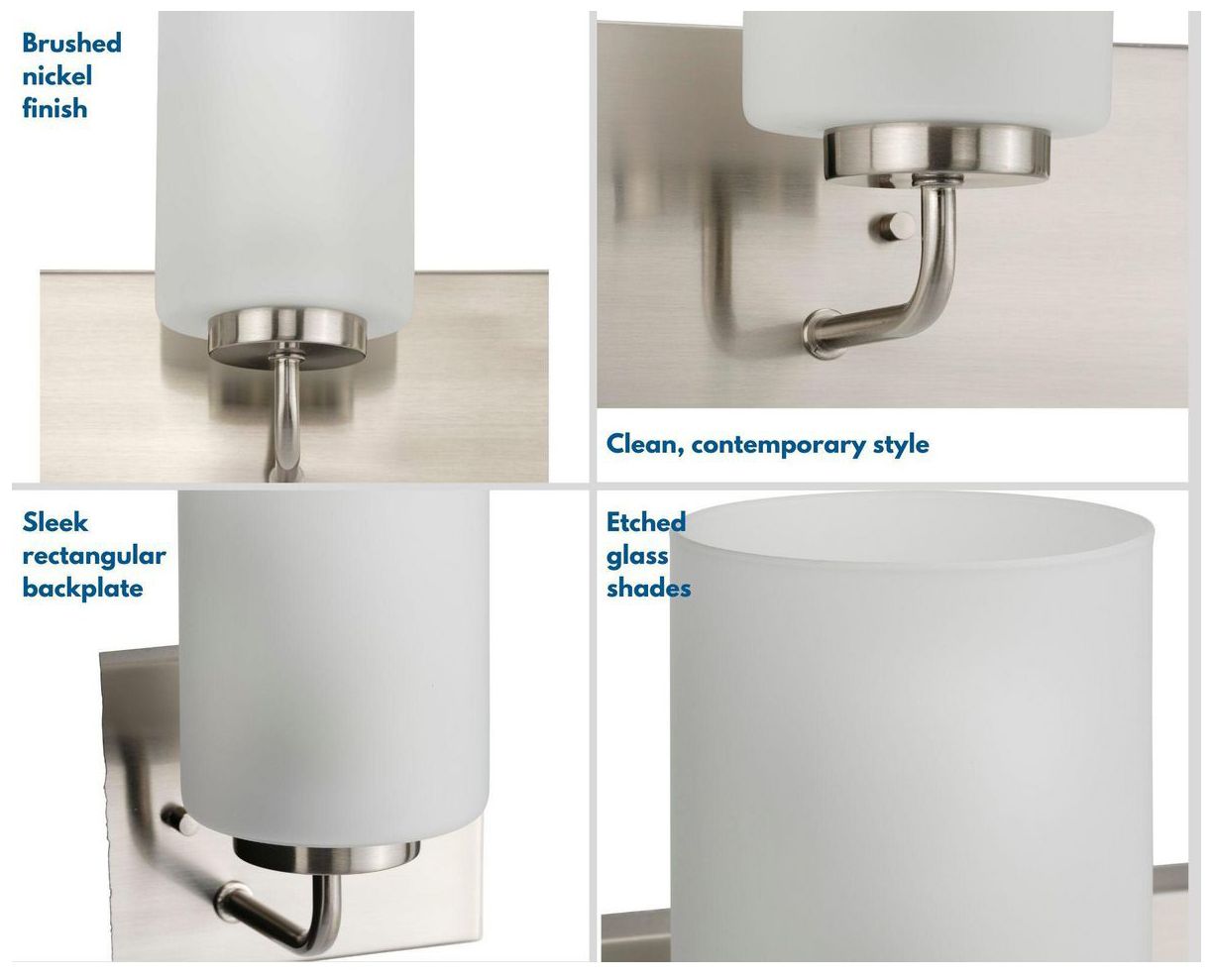 Image 6 Progress Lighting Merry 3-Light Etched Glass Transitional Vanity Light more views