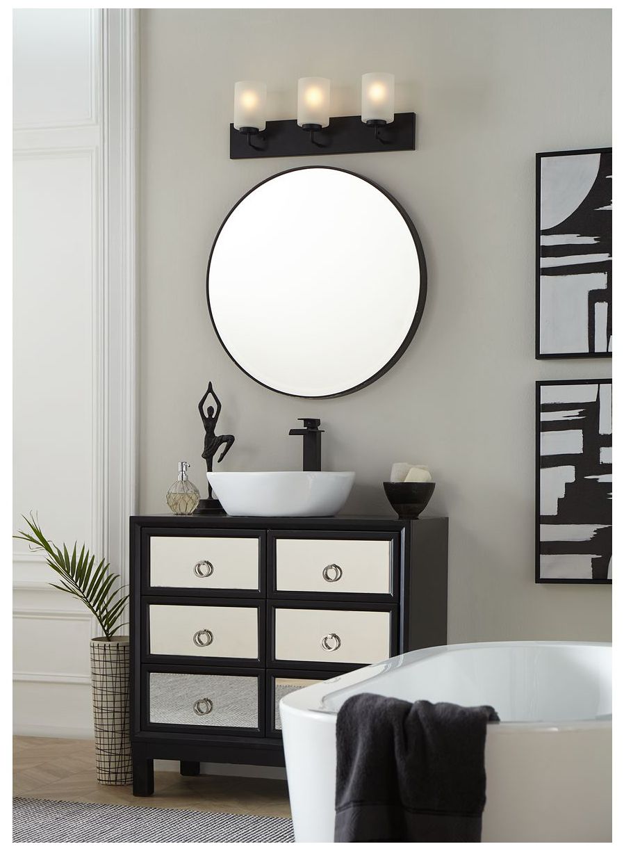 Image 3 Progress Lighting Merry 3-Light Etched Glass Transitional Vanity Light more views