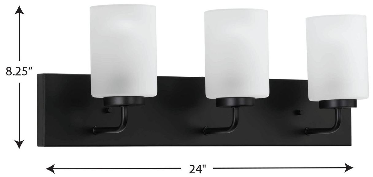 Image 4 Progress Lighting Merry 3-Light Etched Glass Transitional Vanity Light more views