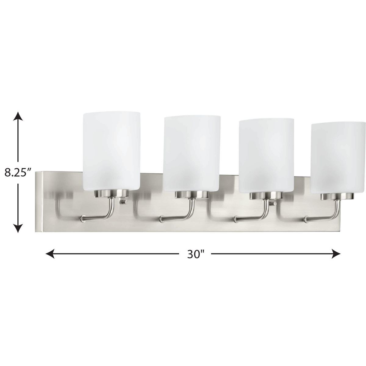 Progress Lighting Merry 4-Light Etched Glass Transitional Vanity Light