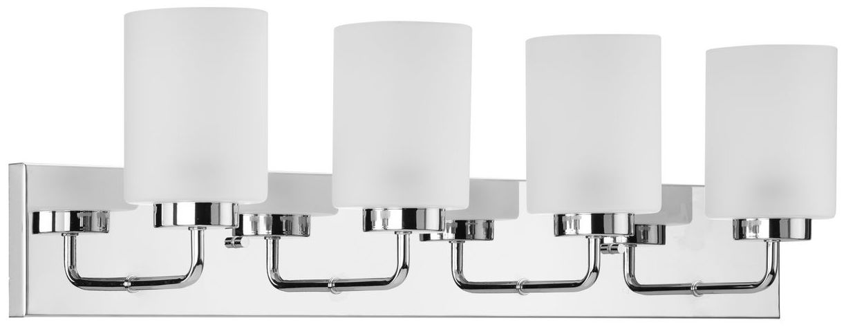 Progress Lighting Merry 4-Light Etched Glass Transitional Vanity Light