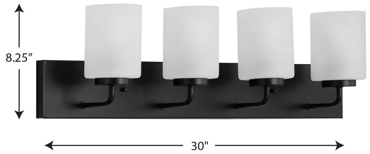Image 4 Progress Lighting Merry 4-Light Etched Glass Transitional Vanity Light more views